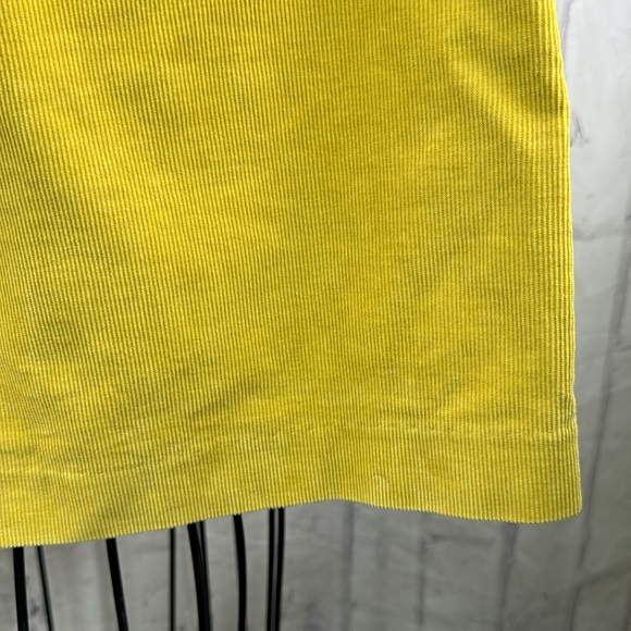 J Crew Factory Corduroy Mini Skirt Mustard Yellow Hook and Zipper Front Stretchy - Picture 7 of 10
